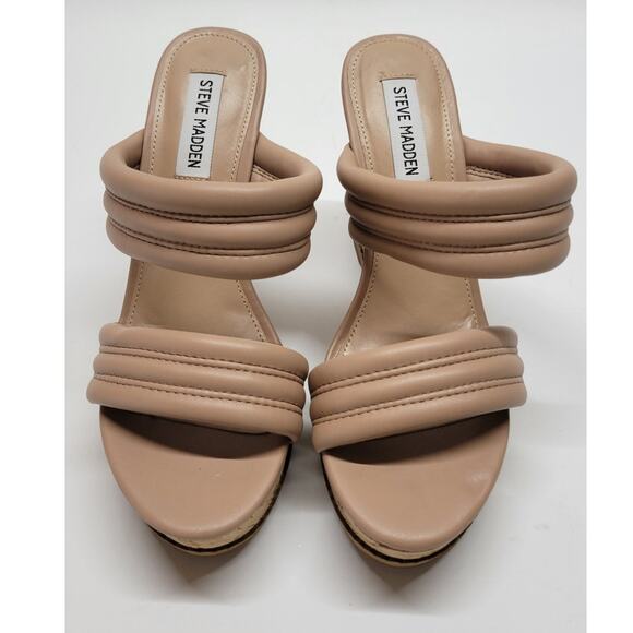 Steve Madden Shoes - Steve Madden Platform Cork-Like Wedge Slip On Heeled Sandal Size 7.5